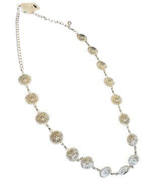 Sunburst Floral Silver Necklace - Unbranded